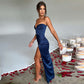 High Split Maxi Dress | Elegant Strapless | Bare Strapless Bra