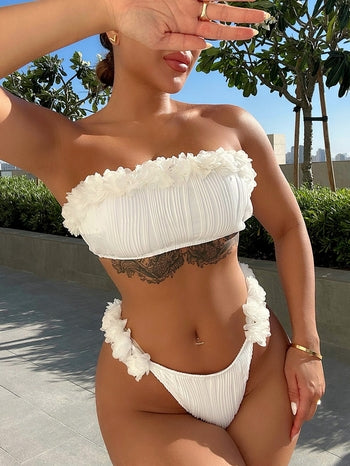 Ruffle Sexy Bikini - Bare Strapless Bra
